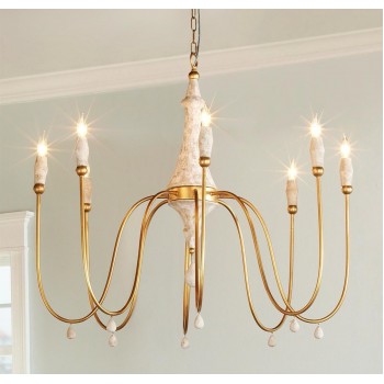 ثريا فنتيج مصنوعه من الخشب الطبيعي والمعدن المشغول ذهبي -90085