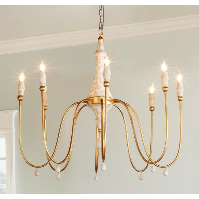 ثريا فنتيج مصنوعه من الخشب الطبيعي والمعدن المشغول ذهبي -90085