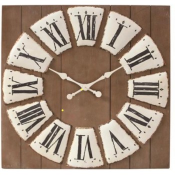 ساعه جداريه من الخشب و الارقام معدنيه معتقهL3142 ساعه جداريه من الخشب و الارقام معدنيه معتقهL3142