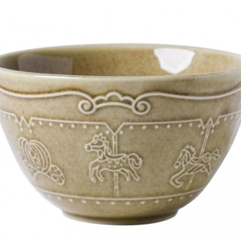 صحن عميق من سراميك بنقوش  الخيل L3311