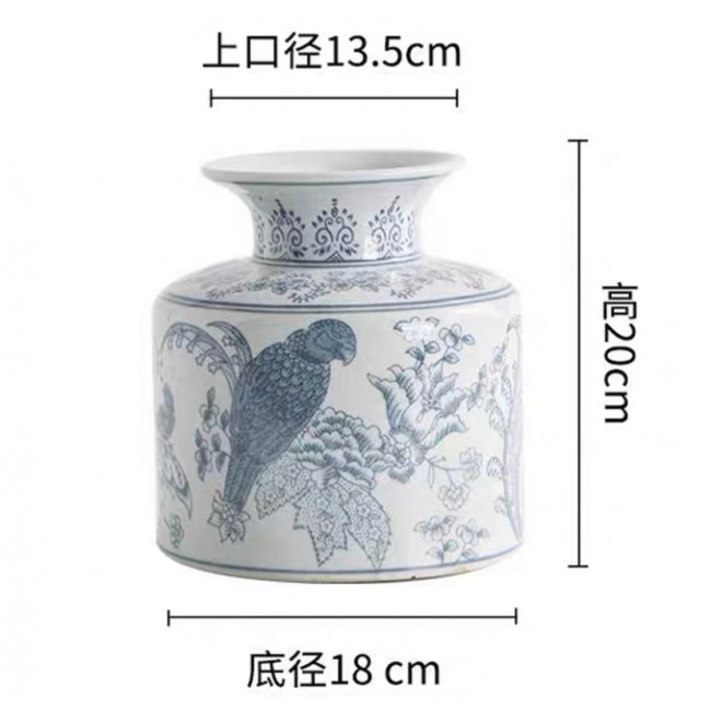 طقم فازه سيراميك فاخره بنقوش زرقاء 3 قطع -32547