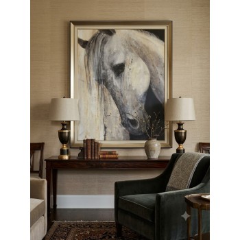 لوحه لأصالة الكلاسيكية بورتريه الخيل العربي الفاخرباطار خشبي k4461