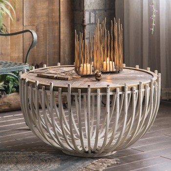 طاوله وسط معدن بسطح خشب طبيعي طاوله وسط معدن بسطح خشب طبيعي