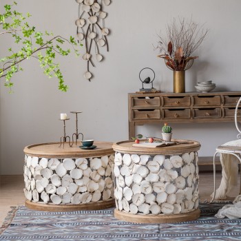 طاولات مصنوعه من الخشب الطبيعي والمعدن متوفر بحجمين طاولات مصنوعه من الخشب الطبيعي والمعدن متوفر بحجمين