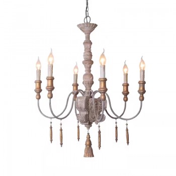 ثريا مصنوعه من الخشب الطبيعي حفر L90069