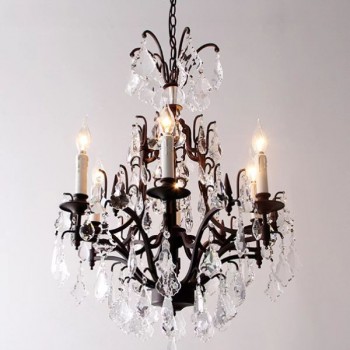 ثريا بتصميم فرنسي من المعدن المشغول والكريستال L90093