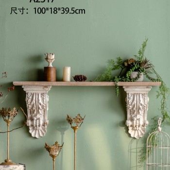 رف جداري خشب شابي شيك ستايل L2105