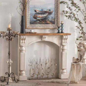 كونسول مدفأه خشب طبيعي L2065