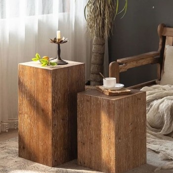 طاولات خشب طبيعي متوفره بحجمين فنتيج ستايل 