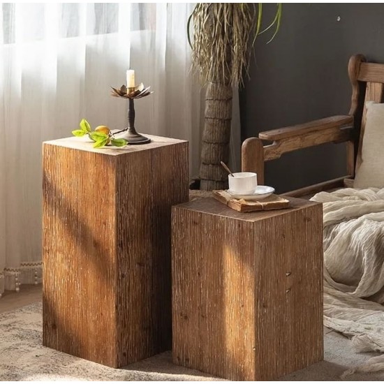 طاولات خشب طبيعي متوفره بحجمين فنتيج ستايل 