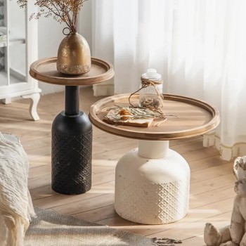 طاولات خدمه معدن وخشب شابي شيك ستايل L