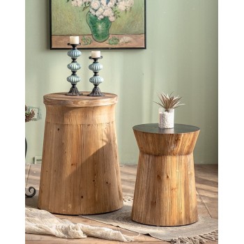 طاولات خدمة من الخشب الطبيعي متوفره بحجمين L2118 طاولات خدمة من الخشب الطبيعي متوفره بحجمين L2118