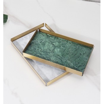 صواني رخام طبيعي بأطارات معدنيه ذهبي صواني رخام طبيعي بأطارات معدنيه ذهبي