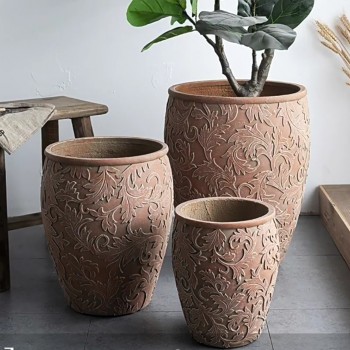 طقم مراكن زرع مصنوعه من الفخار 