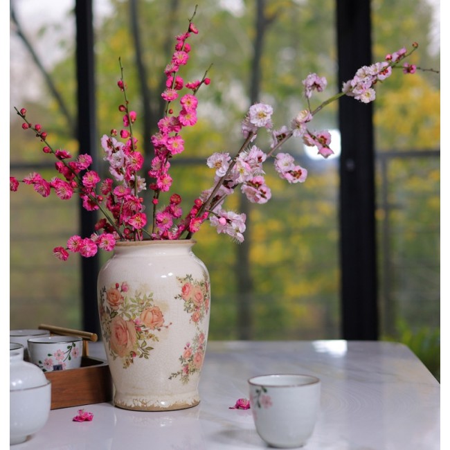 فازه سيراميك ارتفاع 20cm بتصميم ريفي فازه سيراميك ارتفاع 20cm بتصميم ريفي