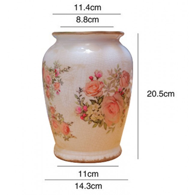 فازه سيراميك ارتفاع 20cm بتصميم ريفي فازه سيراميك ارتفاع 20cm بتصميم ريفي