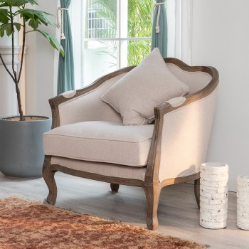 كرسي كنب فاخر مصنوع خشب البلوط فنتيج ستايل 