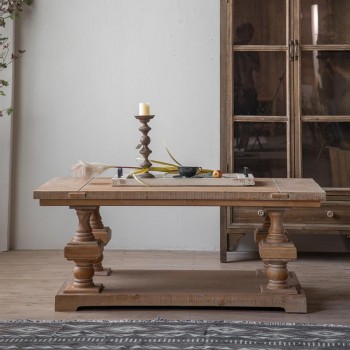 طاولة وسط ثقيله من الخشب الطبيعي