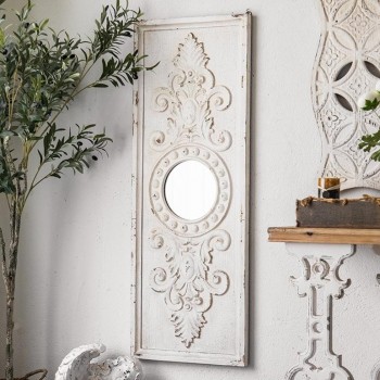 لوحة خشب بمرايا شابي شيك ستايل 124cm*44cm-k80 لوحة خشب بمرايا شابي شيك ستايل 124cm*44cm-k80