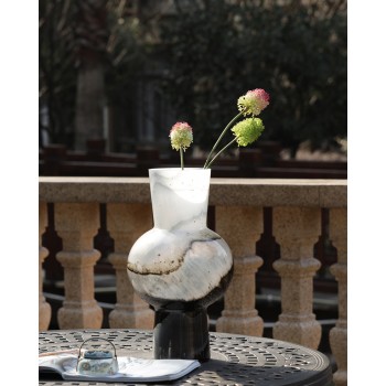 فازه زجاج بتصميم رخامي ارتفاع 30cm فازه زجاج بتصميم رخامي ارتفاع 30cm