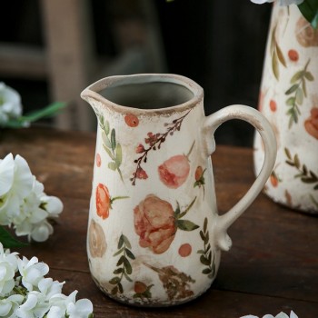 فازه سيراميك بتصميم الورود الريفيه 