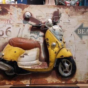 لوحة خشب بمجسم دراجة من المعدن المشغول يدويا 78 لوحة خشب بمجسم دراجة من المعدن المشغول يدويا 78