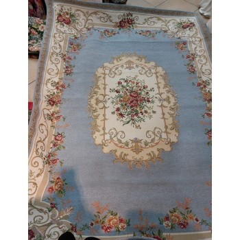 سجادة فاخره سماوي بتصميم ريفي 160cm *230cm 