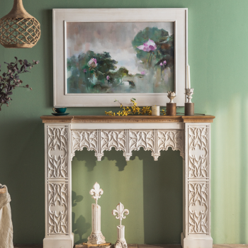 كونسول مدفأه من الخشب الطبيعي L1542