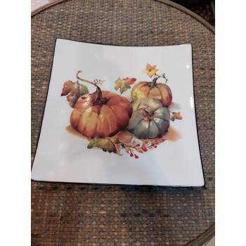 صحن تقديم سيراميك برسمة اليقطين 22cm