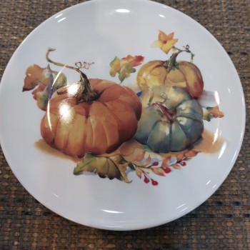 صحن تقديم سيراميك مسطح برسمة الخريف 26cm