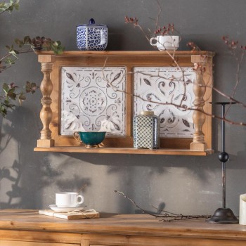 رف جداري خشب طبيعي حفر 2 رف جداري خشب طبيعي حفر 2