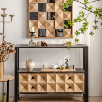 كونسول جداري خشب طبيعي L1573