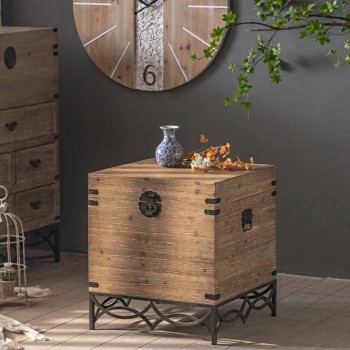 طاولة جانبيه خشب طبيعي بقاعده معدنيه طاولة جانبيه خشب طبيعي بقاعده معدنيه