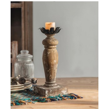 شمعدان خشب طبيعي شابي شيك ستايل 