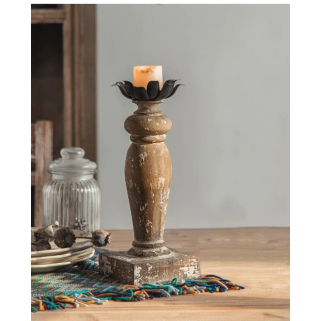 شمعدان خشب طبيعي شابي شيك ستايل 