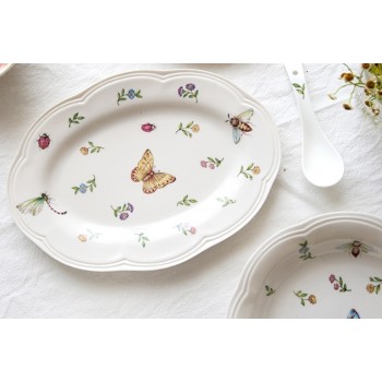 صحن تقديم بورسلان فاخر بتصميم الفراشه