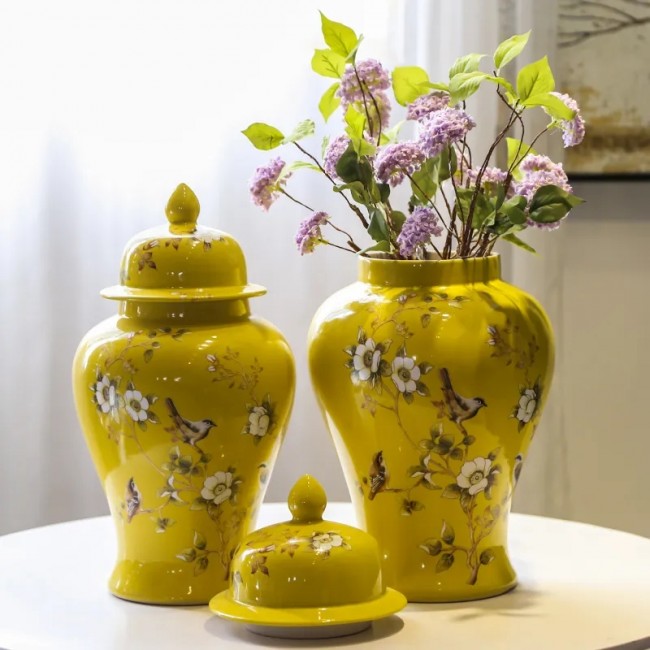 فازه بورسلان فاخره اصفر متوفر بححمين