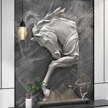 لوحة خيل مجسمه 130cm صناعه يدويه
