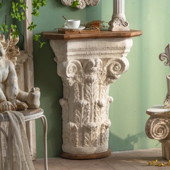 كونسول جداري مصنوع من الخشب الطبيعي L1540