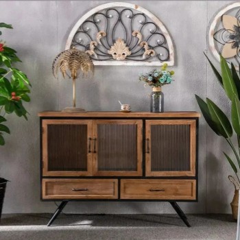 كونسول مصنوع من الخشب الطبيعي فنتيج ستايل 