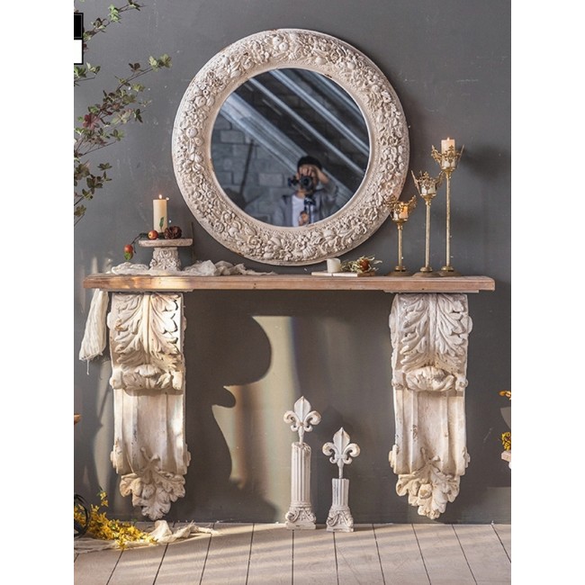 كونسول جداري حفر يدوي شابي شيك مقاس 153cm