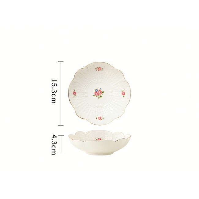 صحن تقديم مجوف بورسلان بتصميم ريفي 