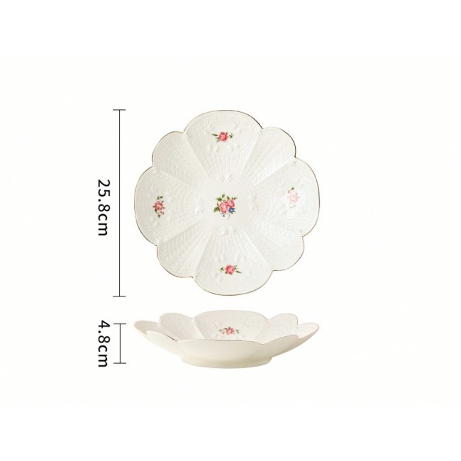 صحن تقديم مجوف بورسلان بتصميم ريفي 