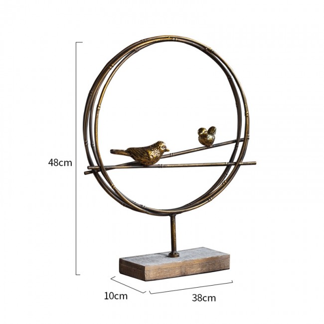 طقم تحف مصنوع يدويا من النحاس بقاعده خشب