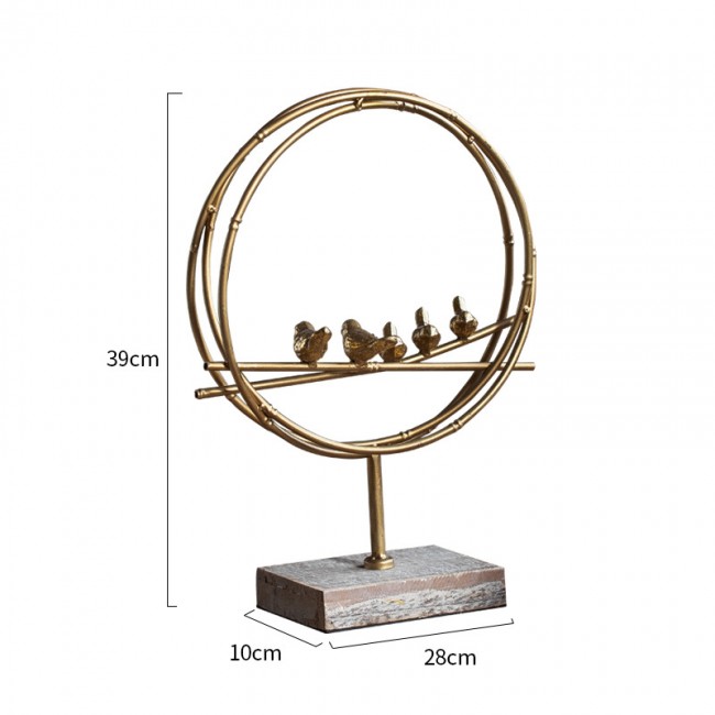 طقم تحف مصنوع يدويا من النحاس بقاعده خشب