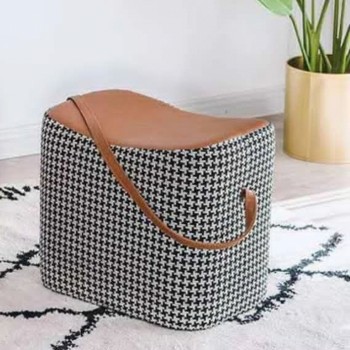 بف مقعد مصنوع من الجلد والقماش بف مقعد مصنوع من الجلد والقماش