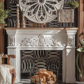 كونسول مدفأه خشب طبيعي كونسول مدفأه خشب طبيعي