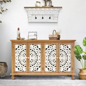 كونسول خشب طبيعي حفر يدوي L7812 كونسول خشب طبيعي حفر يدوي L7812