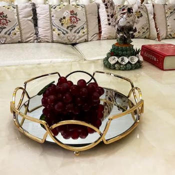 صينيه معدن ثقيل بقاعده مرايا كلاسيك