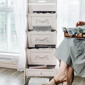 وحدة رفوف خشب شابي شيك ستايل L0604